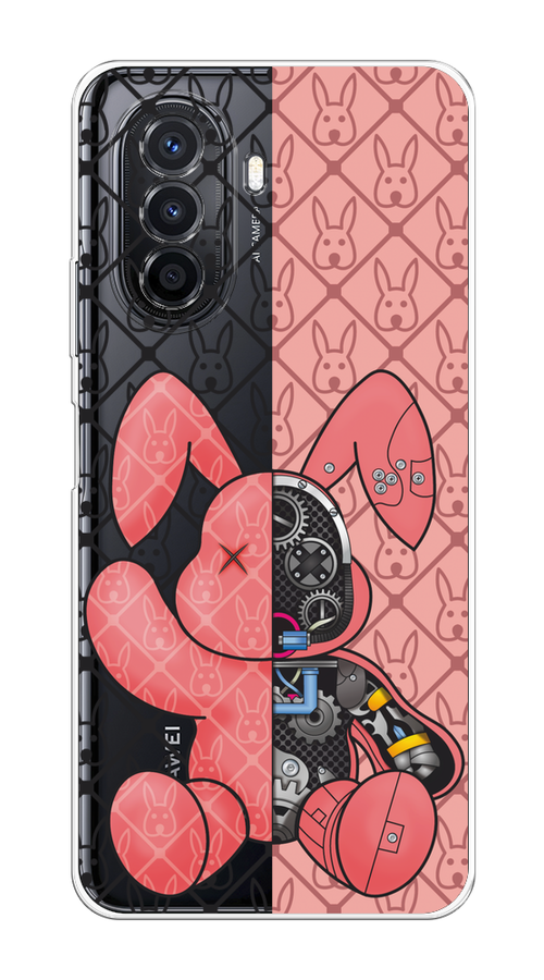 

Чехол на Huawei Nova Y70/Y71 "Киборг-заяц розовый", Розовый;прозрачный;черный, 6122950-1