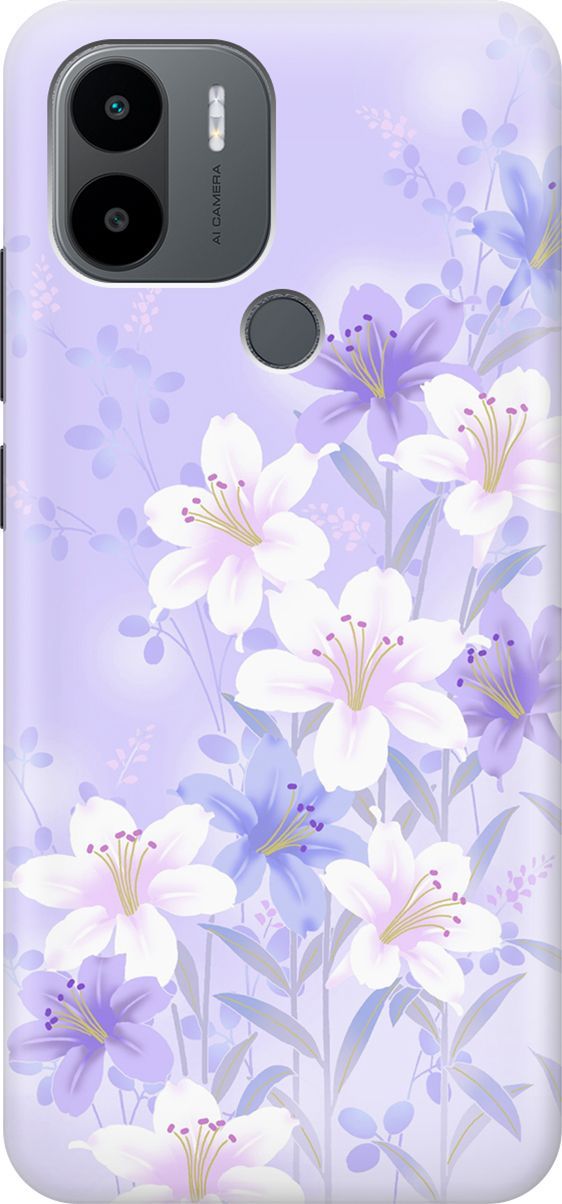 

Чехол на Xiaomi Redmi A1+ с принтом "Лилии на фиолетовом", Белый;фиолетовый, 158126