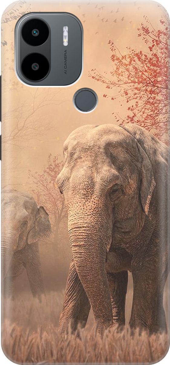 

Чехол на Xiaomi Redmi A1+ с принтом "Закатный песочный слон", Коричневый;черный, 158125