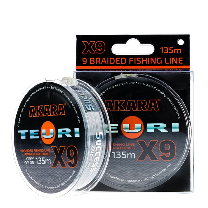 

Шнур Akara Teuri X-9 Gray 135 м 0,10, Серый, Teuri