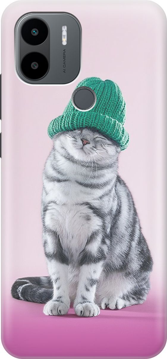 

Чехол на Xiaomi Redmi A1+ с принтом "Кот в зеленой шапке", Розовый;серый, 158127