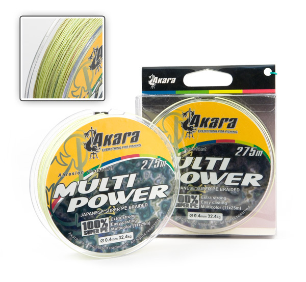 

Шнур Akara Multi Power 275 м 0,60, Разноцветный, Multi Power
