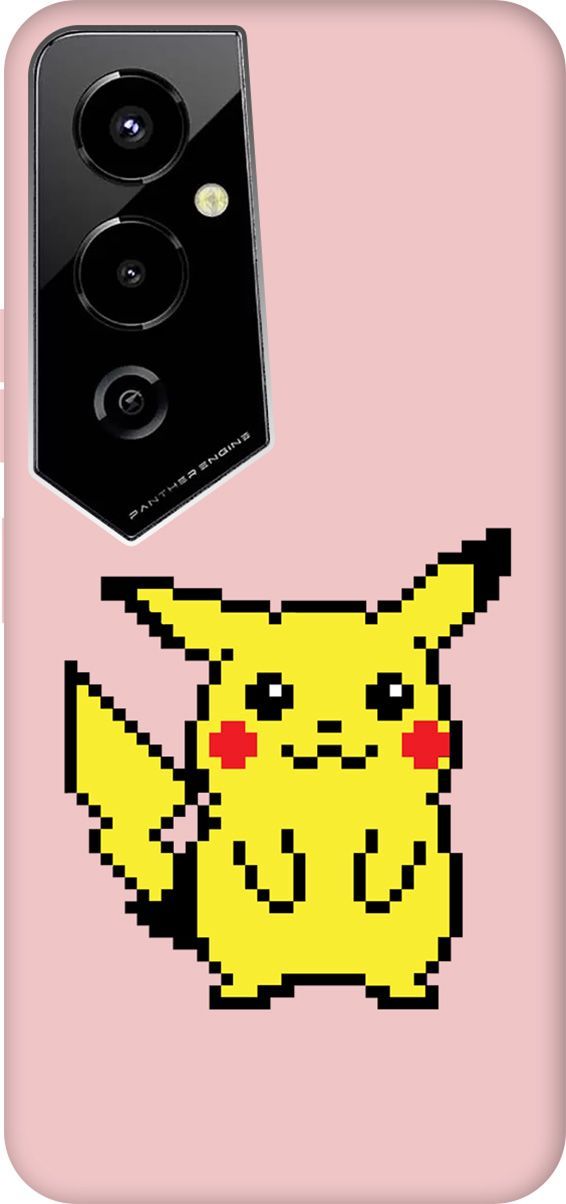 

Чехол на Tecno Pova 4 Pro с принтом "Pixel Pikachu" розовый, Розовый;желтый, 158117
