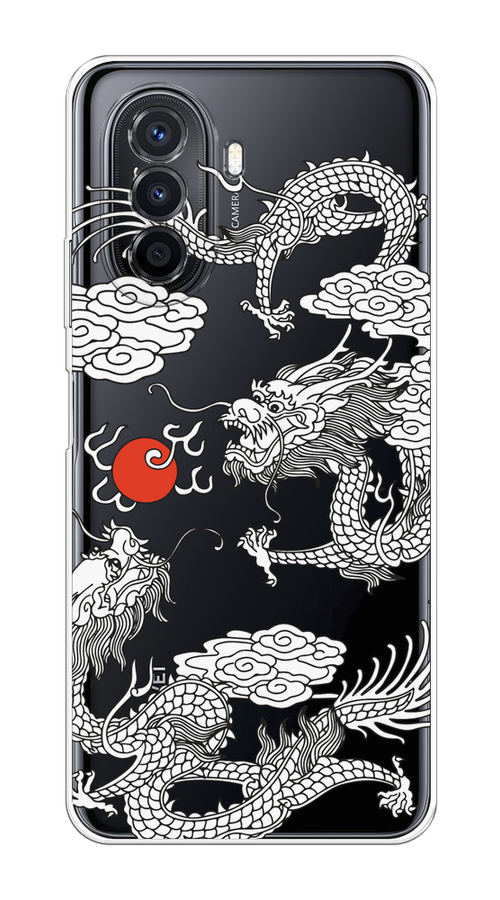 

Чехол на Huawei Nova Y70/Y71 "Драконы с ножом", Прозрачный;черный;белый, 6122950-1