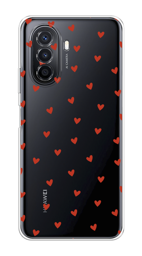 

Чехол на Huawei Nova Y70/Y71 "Red hearts", Красный;прозрачный, 6122950-1