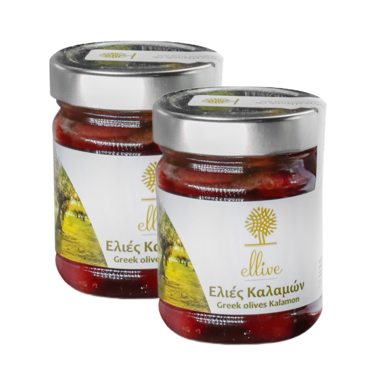 

Натуральные греческие оливки сорта Каламон Ellive высшего качества с косточкой 2шт*200 гр, 5214001840250