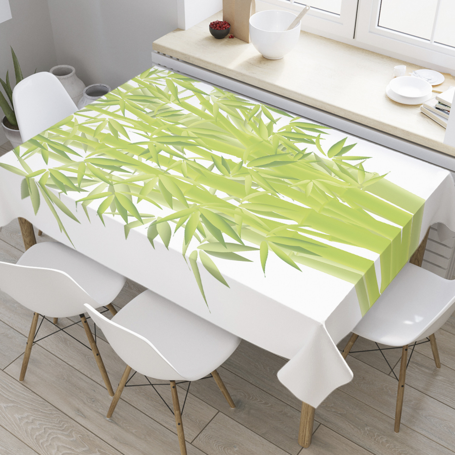 

Скатерть прямоугольная JoyArty "Бамбуковый букет" из оксфорда, 120x145 см, Бамбуковый букет