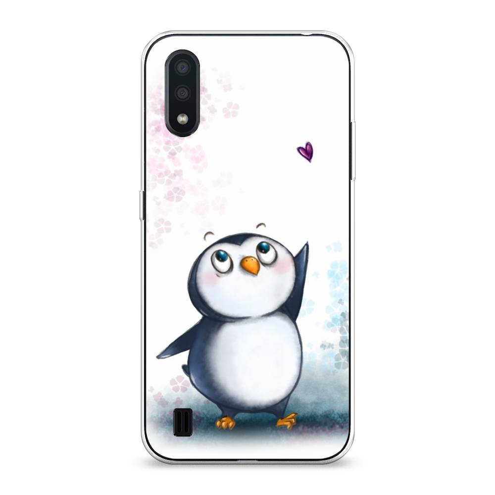

Чехол Awog на Samsung Galaxy A01 "Пингвин и сердечко", Разноцветный, 29550-1