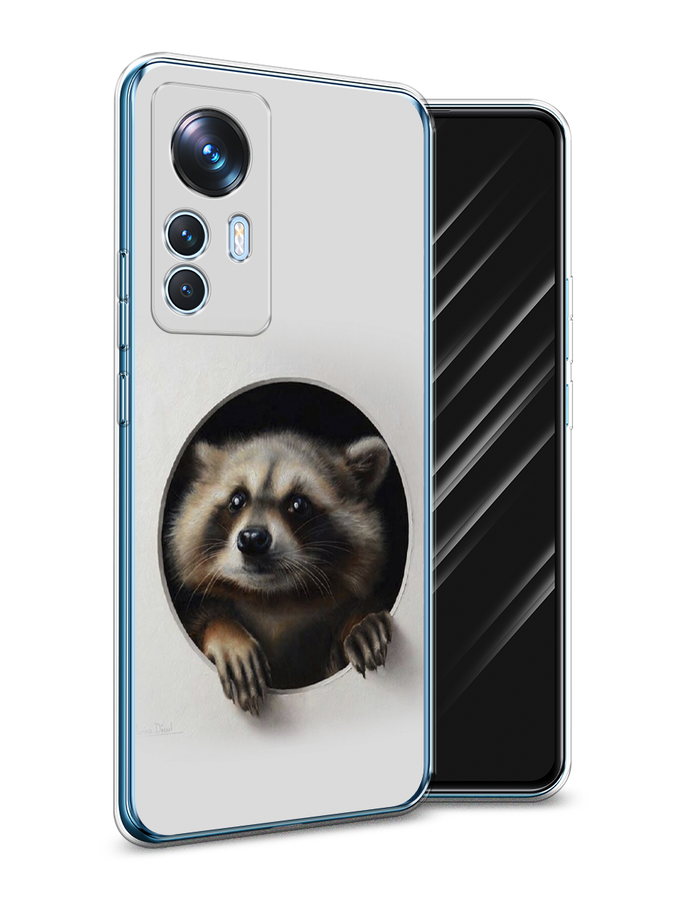 

Чехол Awog на Xiaomi 12T / Сяоми 12T "Любопытный енот", Коричневый;черный;белый