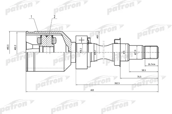 

ШРУС внутренний правый 20x35x23 TOYOTA CARINA E AT190/ST191/CT190 92-97 PATRON PCV1567