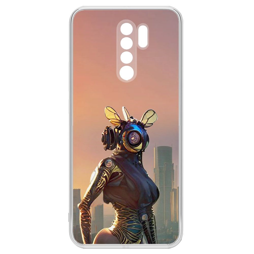 

Чехол-накладка Krutoff Clear Case Женщина-киберпчела для Xiaomi Redmi 9