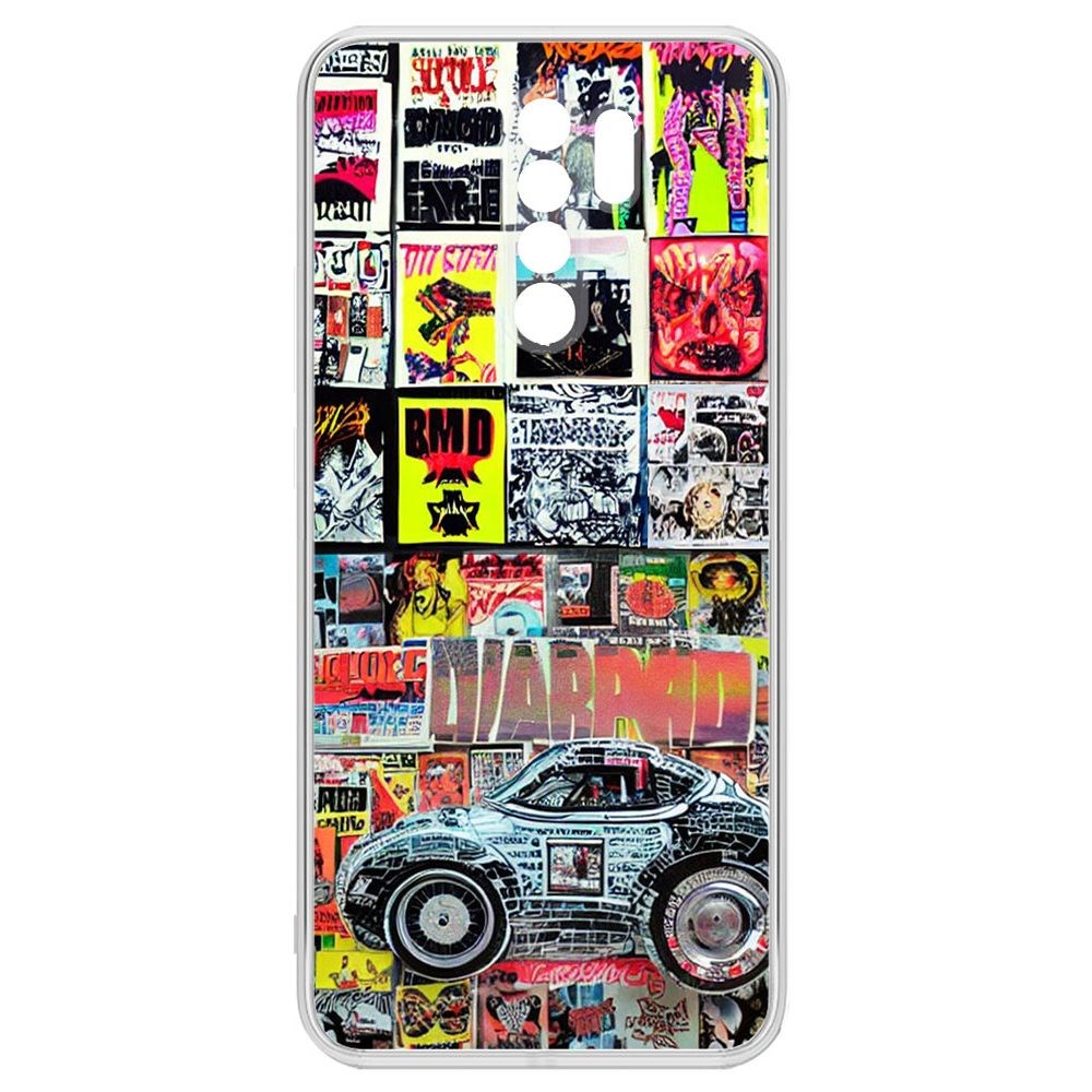 Чехол-накладка Krutoff Clear Case Автопамфлет для Xiaomi Redmi 9