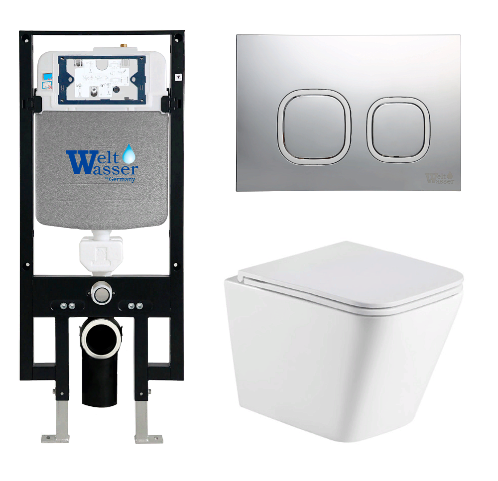 

Комплект унитаз с инсталляцией WeltWasser AMBERG 497 + GELBACH 043 GL-WT + AMBERG RD-MT CR