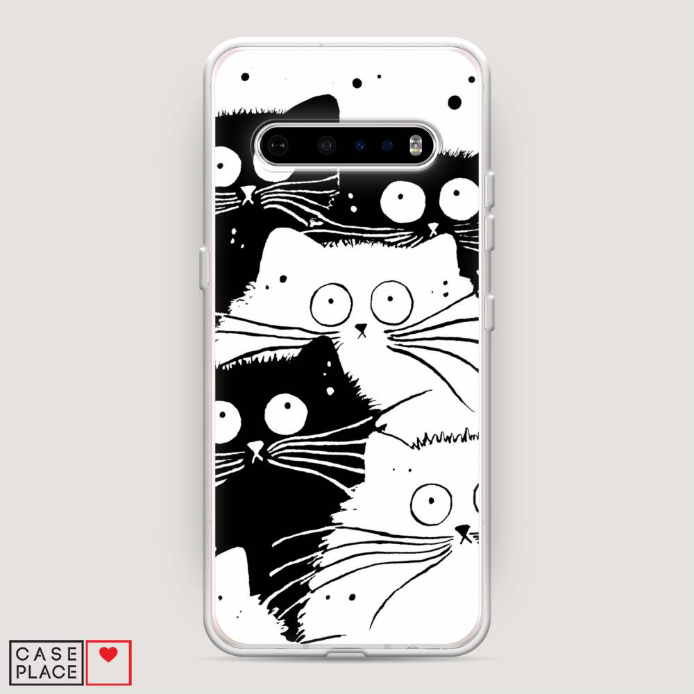 

Чехол Awog на LG V60 ThinQ 5G "Коты черно-белые", Черный;белый, 84250-2