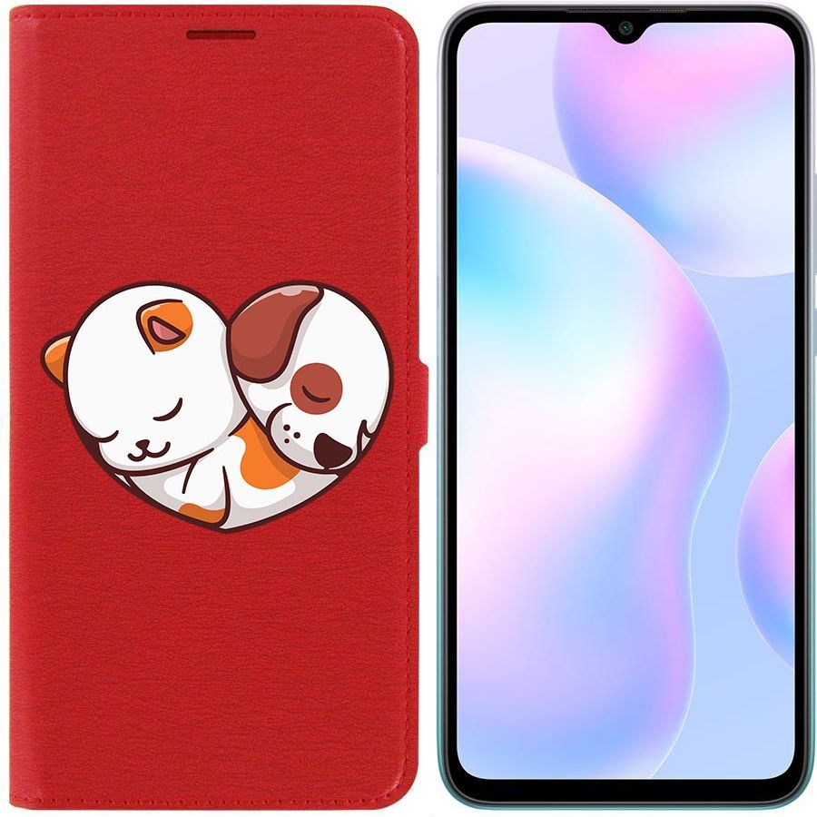 Чехол-книжка Eco Book для Xiaomi Redmi 9A Котёнок и Щенок