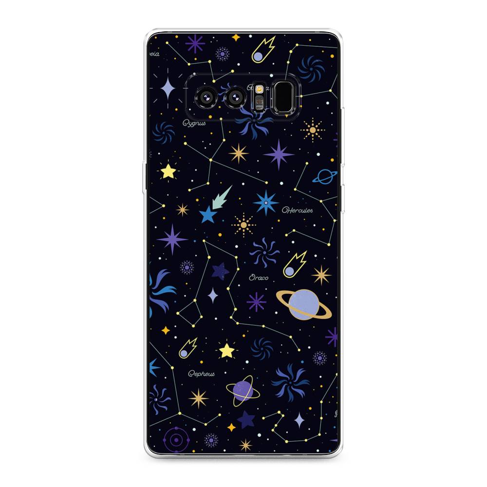 

Чехол на Samsung Galaxy Note 8 "Цветной космос", Желтый, 25250-2