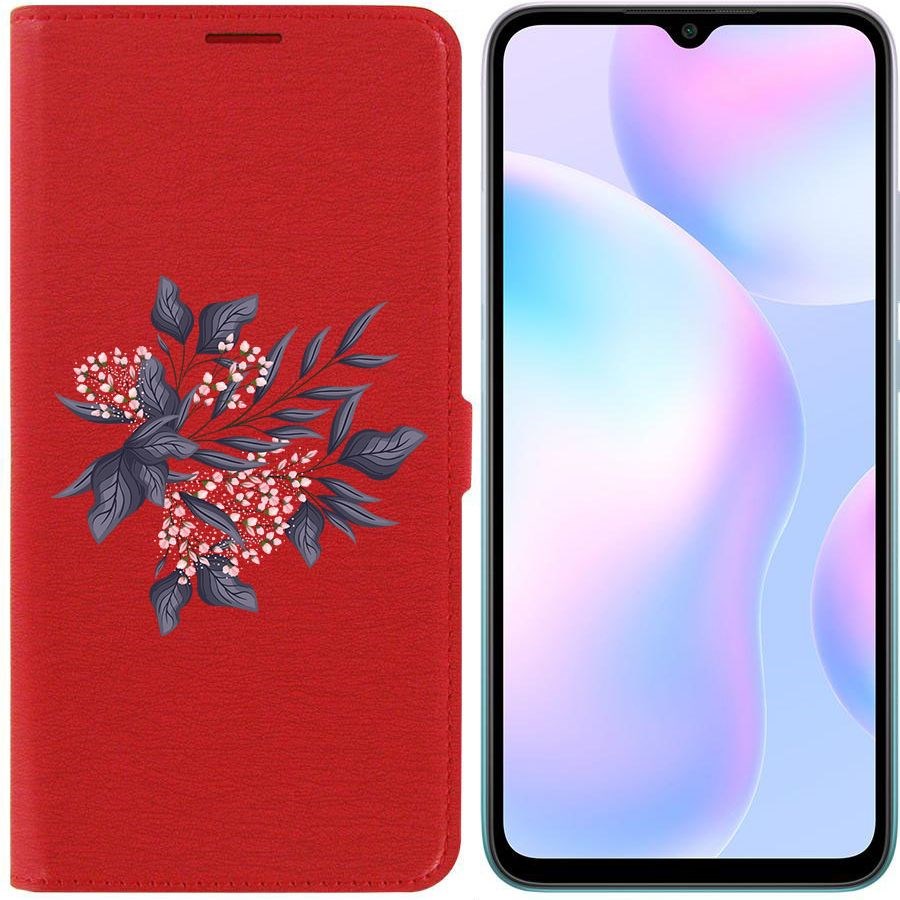 Чехол-книжка Eco Book для Xiaomi Redmi 9A Розовые бутоны