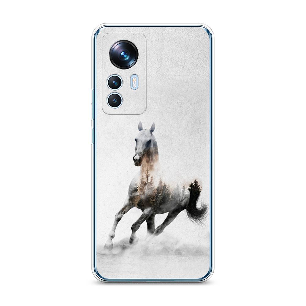 

Чехол Awog на Xiaomi 12T / Сяоми 12T "Лошадь лес", Серый;черный