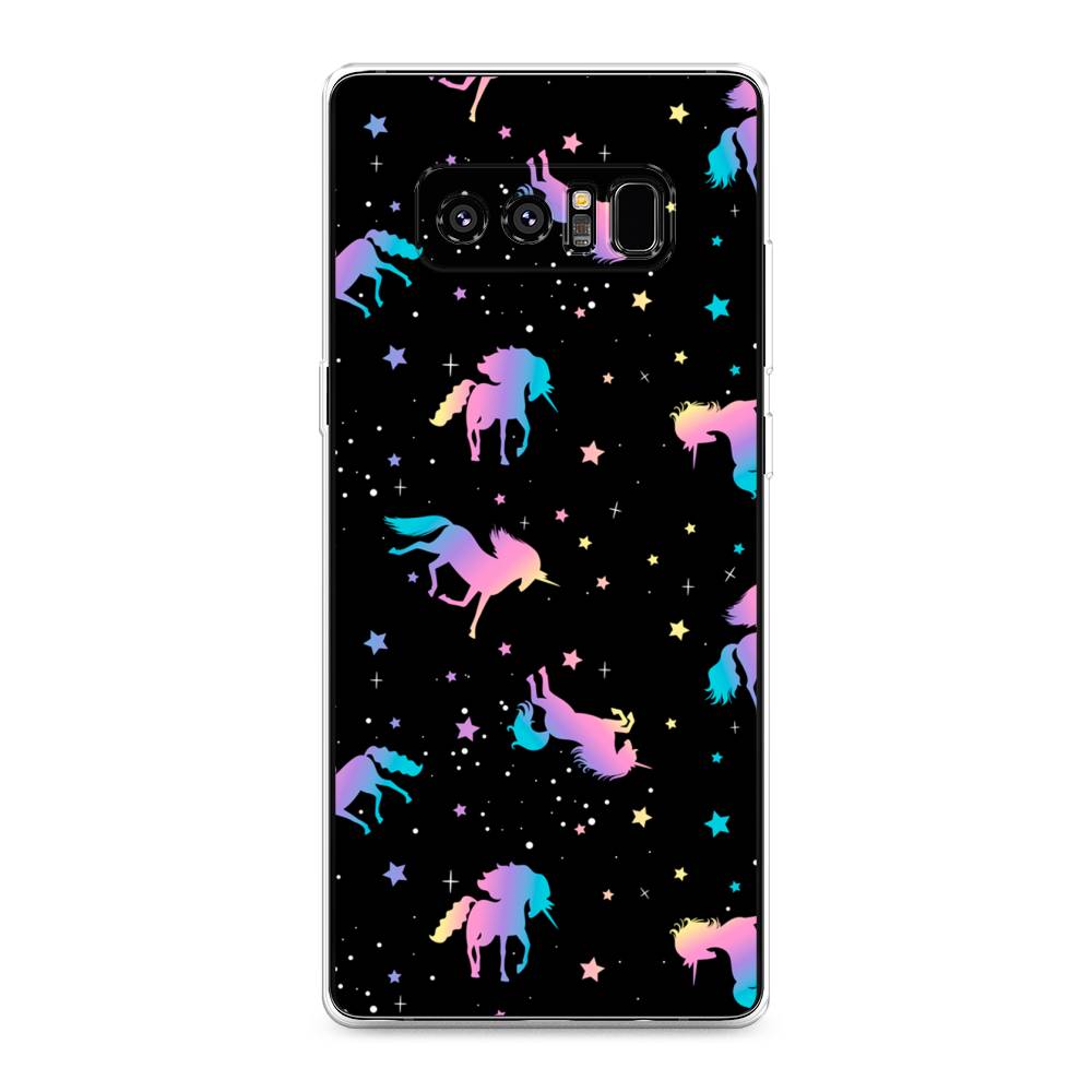 

Чехол на Samsung Galaxy Note 8 "Единороги градиент", Черный;розовый;голубой, 25250-1