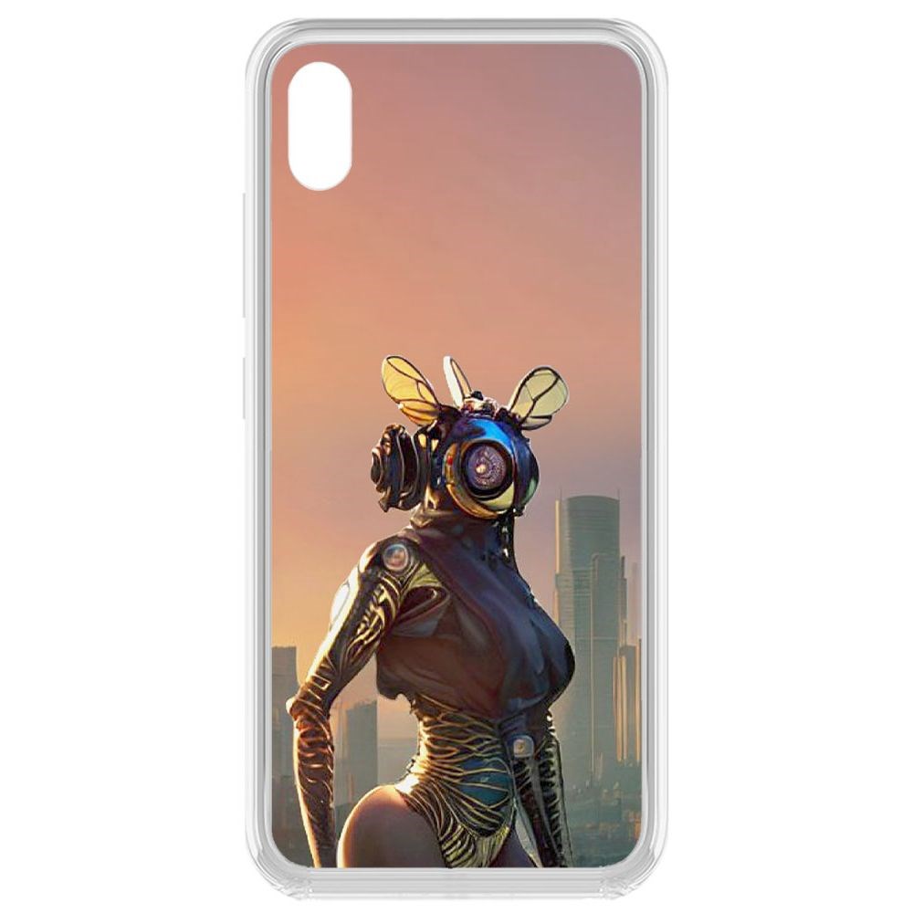 

Чехол-накладка Krutoff Clear Case Женщина-киберпчела для Vivo Y91c
