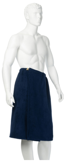 

Накидка для сауны Cleanelly Basic мужская темно-синяя 70 х 150 см