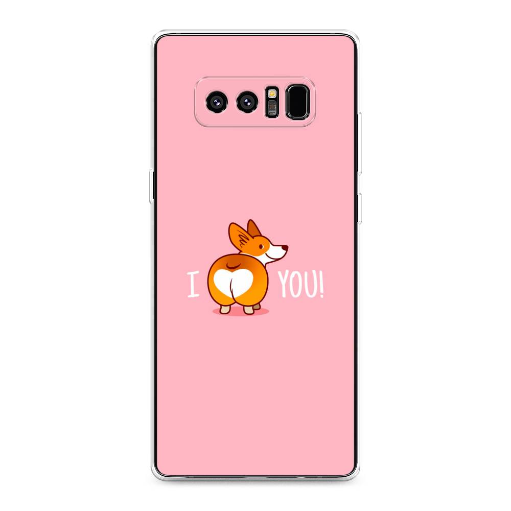 

Чехол на Samsung Galaxy Note 8 "Корги I love you", Розовый;коричневый;белый, 25250-1