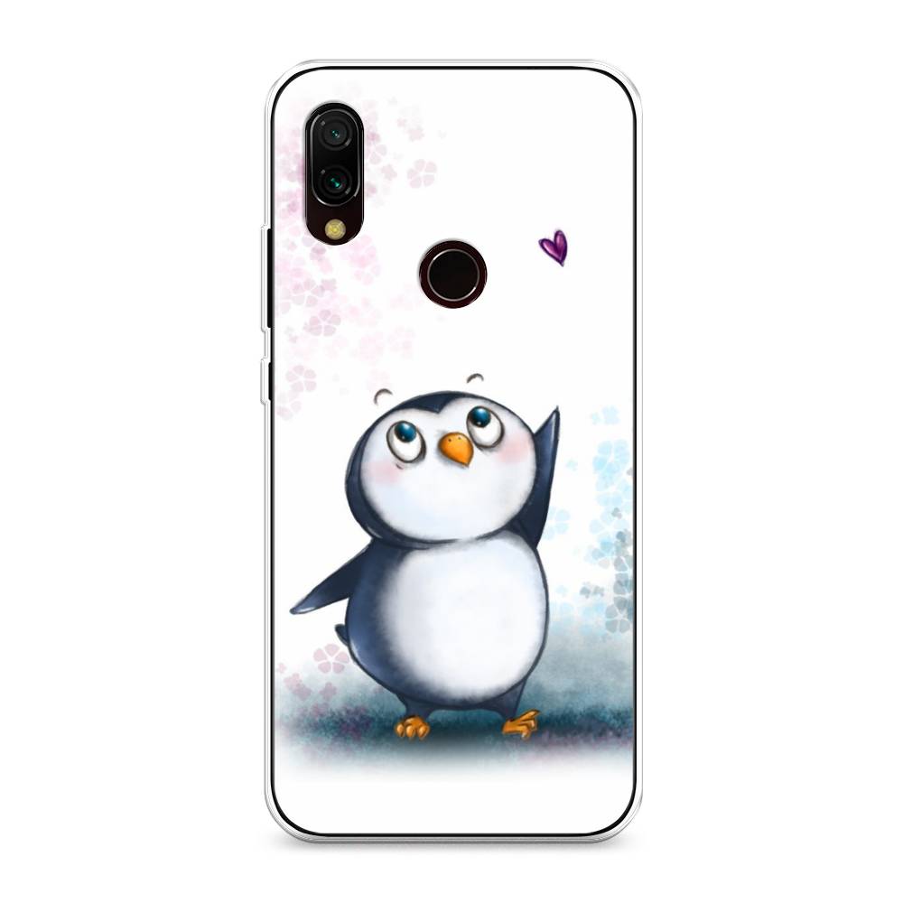 

Чехол Awog на Xiaomi Redmi 7 "Пингвин и сердечко", Разноцветный, 35050-1