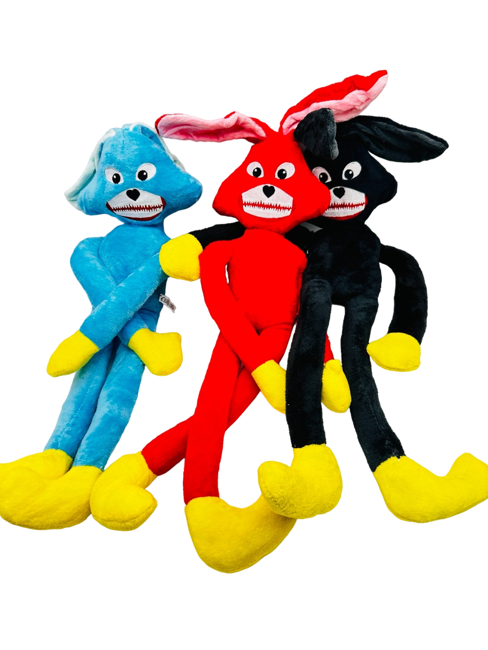 Мягкие игрушки 3 Веселых Зайца голубой, красный, черный охота на зайца
