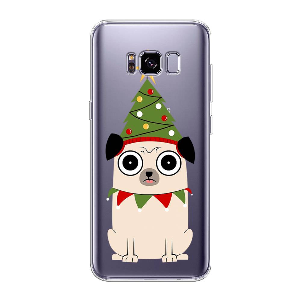 

Чехол на Samsung Galaxy S8 Plus "Собачка с ёлочкой", Бежевый;красный;зеленый, 24850-1