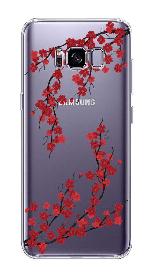 

Чехол на Samsung Galaxy S8 Plus "Красная сакура", Красный;черный, 24850-2