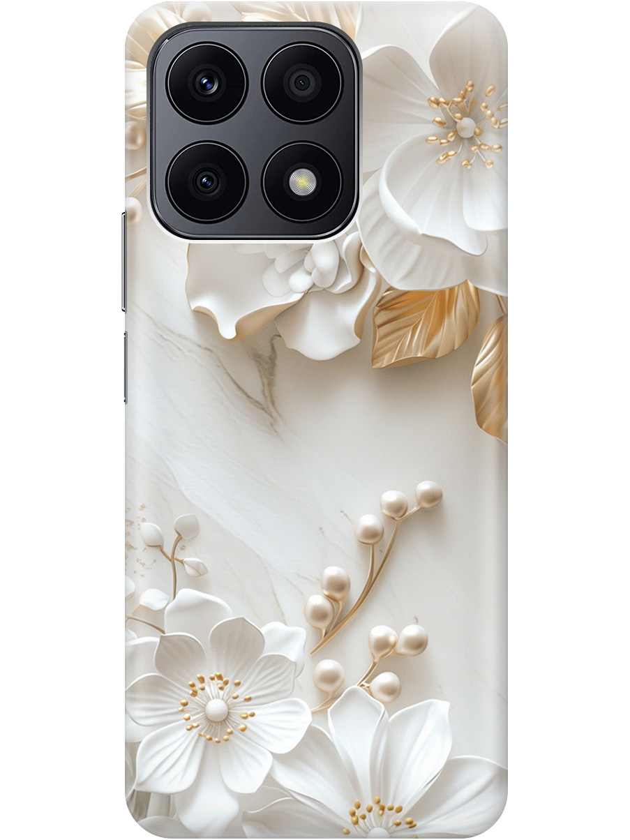 

Силиконовый чехол на Honor X8a с принтом "Бело-золотые цветы", Золотистый;белый;прозрачный, 768741623