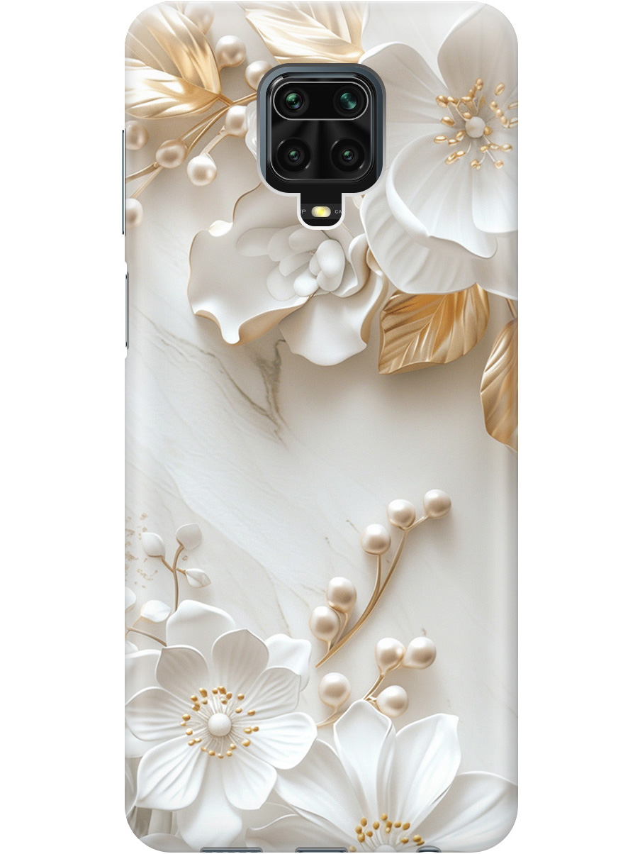 

Силиконовый чехол на Xiaomi Redmi Note 9s / Note 9 Pro с принтом "Бело-золотые цветы", Золотистый;белый;прозрачный, 722942123