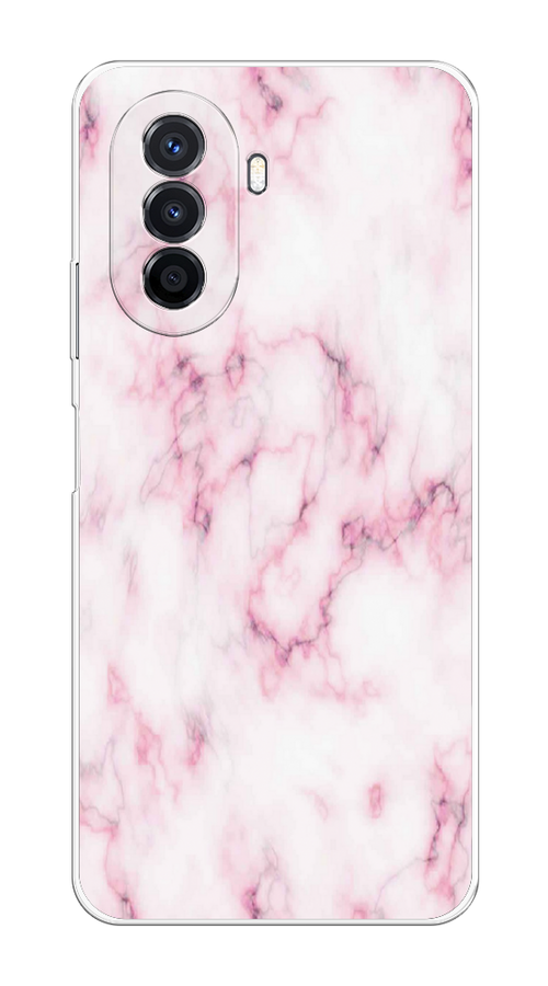 

Чехол на Huawei Nova Y70/Y71 "Мрамор с розовым", Белый;розовый, 6122950-1