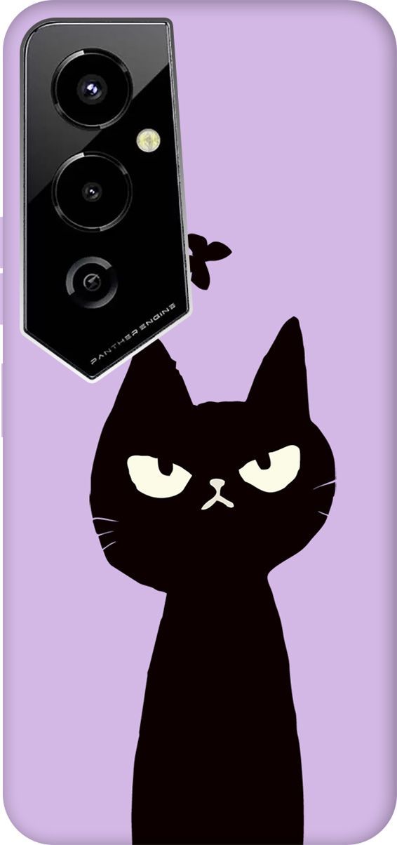

Чехол на Tecno Pova 4 Pro с принтом "Disgruntled Cat" сиреневый, Фиолетовый;черный, 158116