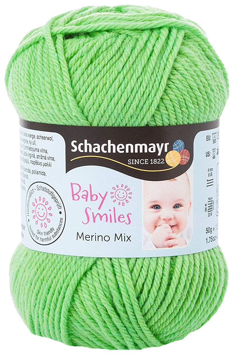 

Пряжа Schachenmayr 9807561 Merino Mix Baby Smiles (01072), Зеленый, Merino Mix