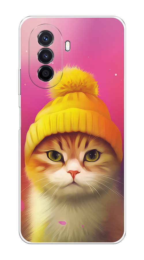 

Чехол на Huawei Nova Y70/Y71 "Котик в шапочке", Розовый;желтый;бежевый, 6122950-1