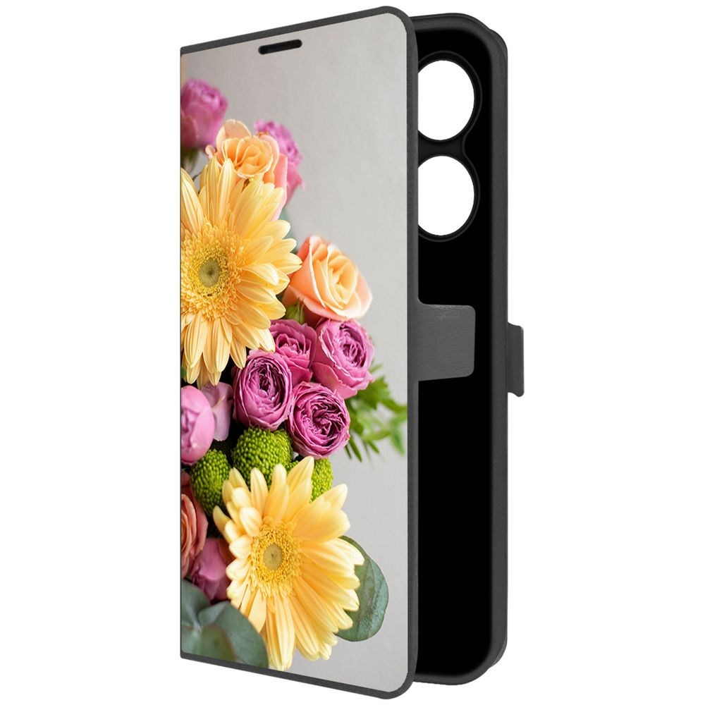 

Чехол-книжка Krutoff Eco Book для TECNO Spark 20 Букет (черный)