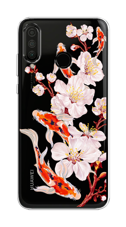 

Чехол на Huawei P30 Lite, Honor 20S/20 Lite 2020 "Карпы и сакура", 610750-1