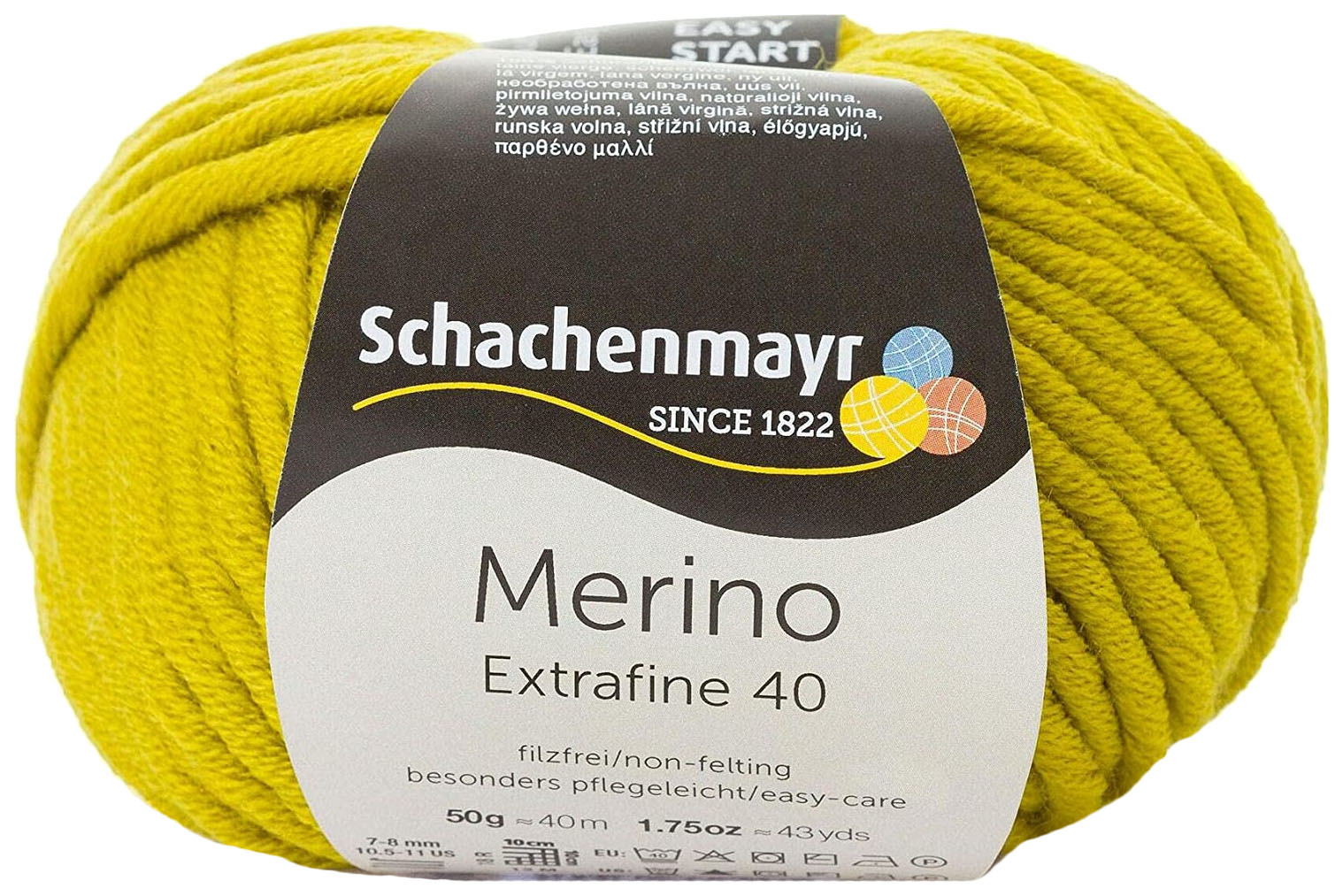 

Пряжа Schachenmayr 9807555 Merino Extrafine 40 (00374), Желтый, Merino Extrafine 40