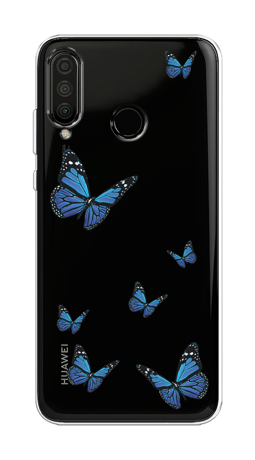 

Чехол на Huawei P30 Lite/Honor 20S/20 Lite 2020 "Blue butterflies", Синий;черный, 610750-1