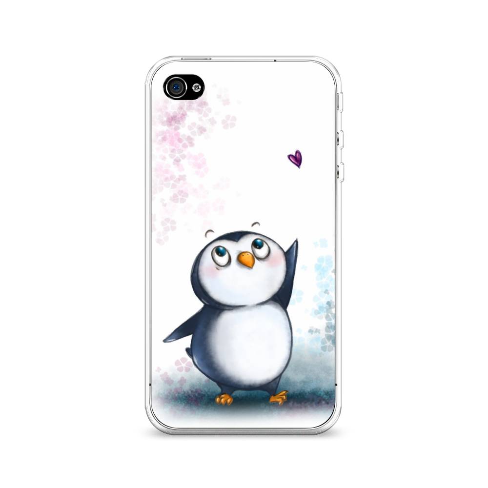 

Чехол Awog на Apple iPhone 4/4S / Айфон 4/4S "Пингвин и сердечко", Разноцветный, 10150-1
