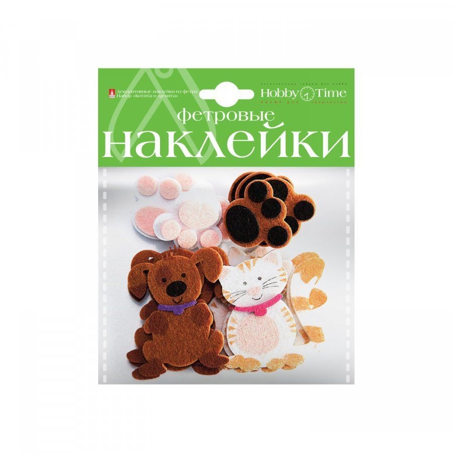 

Декоративные наклейки из фетра "КОТЯТА И ЩЕНЯТА", 2 вида, Разноцветный, 2-093/05