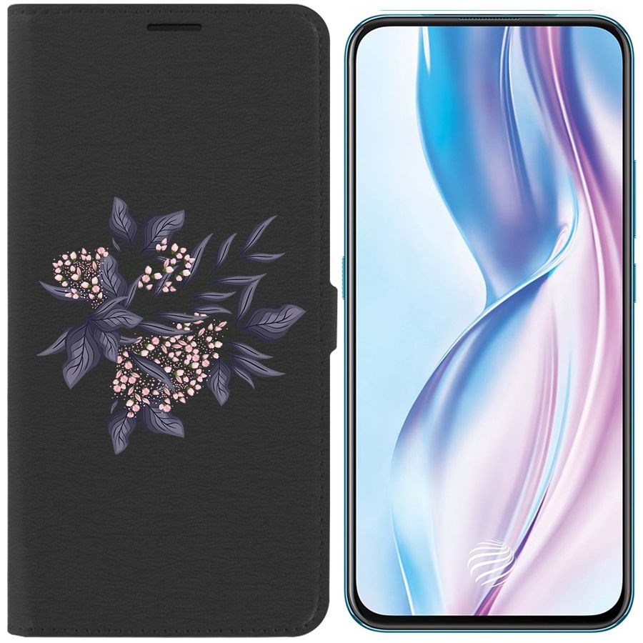 Чехол-книжка Eco Book для Vivo V17 Pro Розовые бутоны