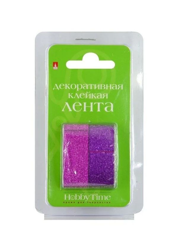 

Декоративная клейкая лента Hobby Time 2-439/09 с глиттером 15м 5м блистер, Разноцветный, 2-439/09