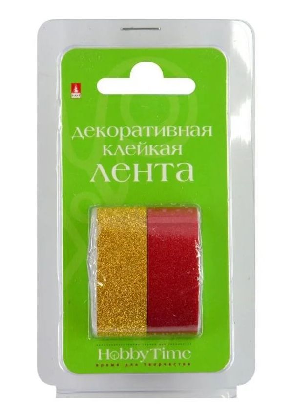 

Декоративная клейкая лента Hobby Time 2-439/02 с глиттером 15м 5м блистер, 2-439/02