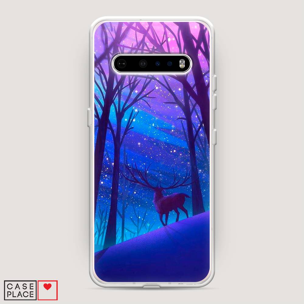 

Чехол Awog на LG V60 ThinQ 5G "Северный олень", Фиолетовый;голубой;синий, 84250-2