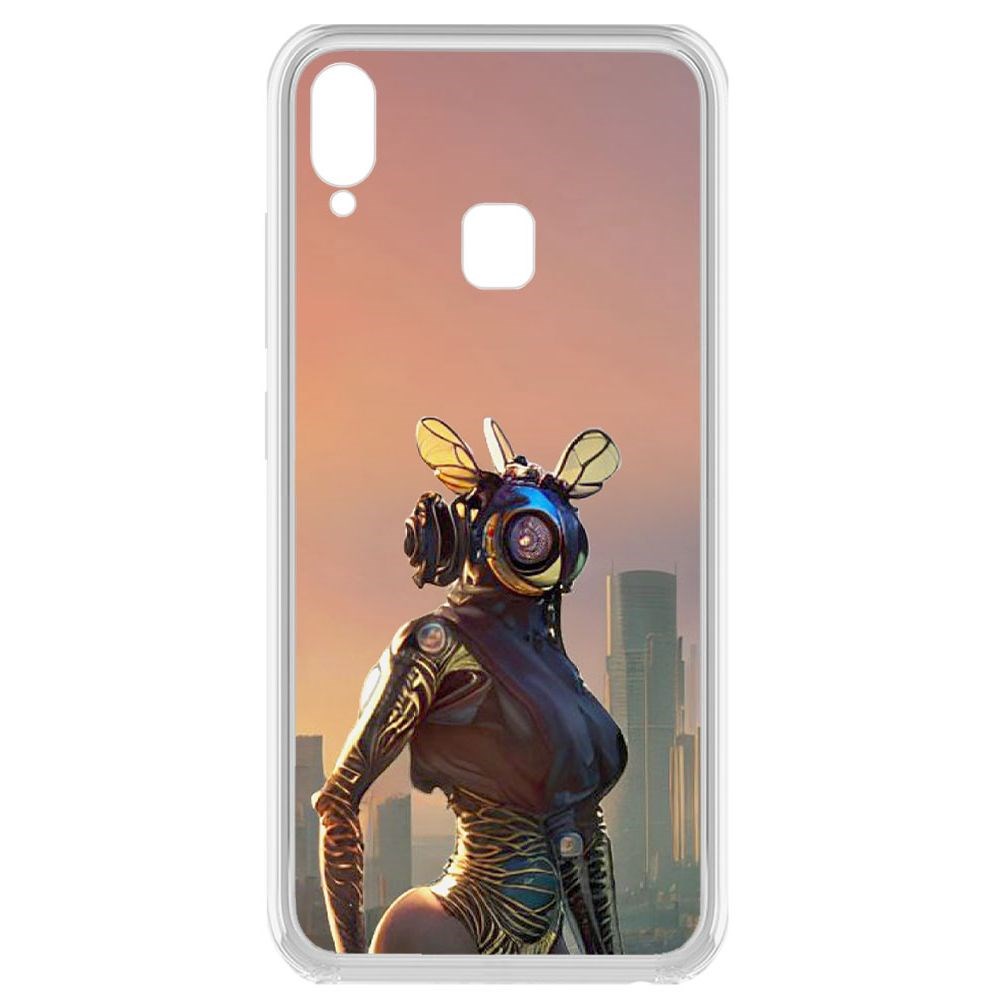 

Чехол-накладка Krutoff Clear Case Женщина-киберпчела для Vivo Y91i