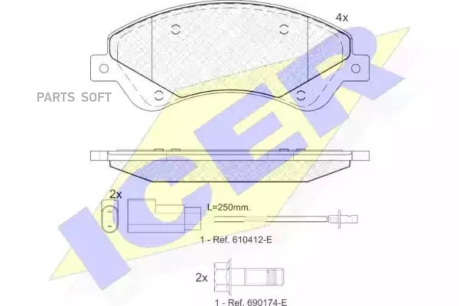 

Колодки Передние Ford Transit 2.2-2.4 2006-> Icer 141792 Icer арт. 141792