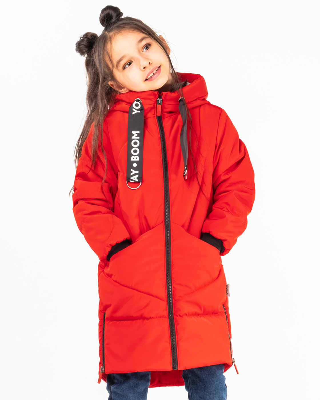 Пальто детское Boom 100004_BOG, красный, 98