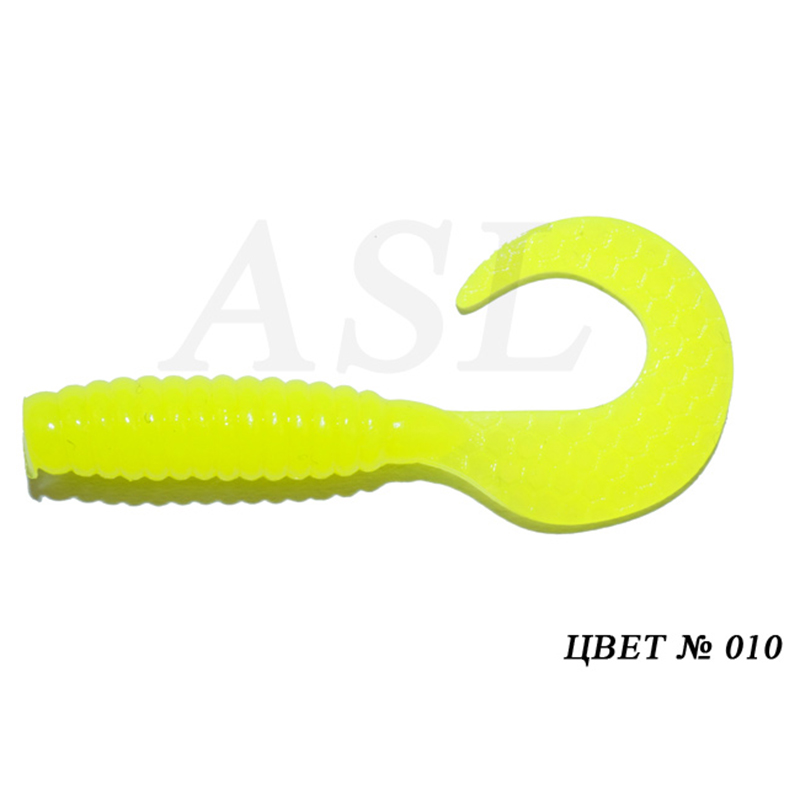 

Силиконовая приманка ASL Твистер цв. 010 L-4см 12шт/уп, Твистер